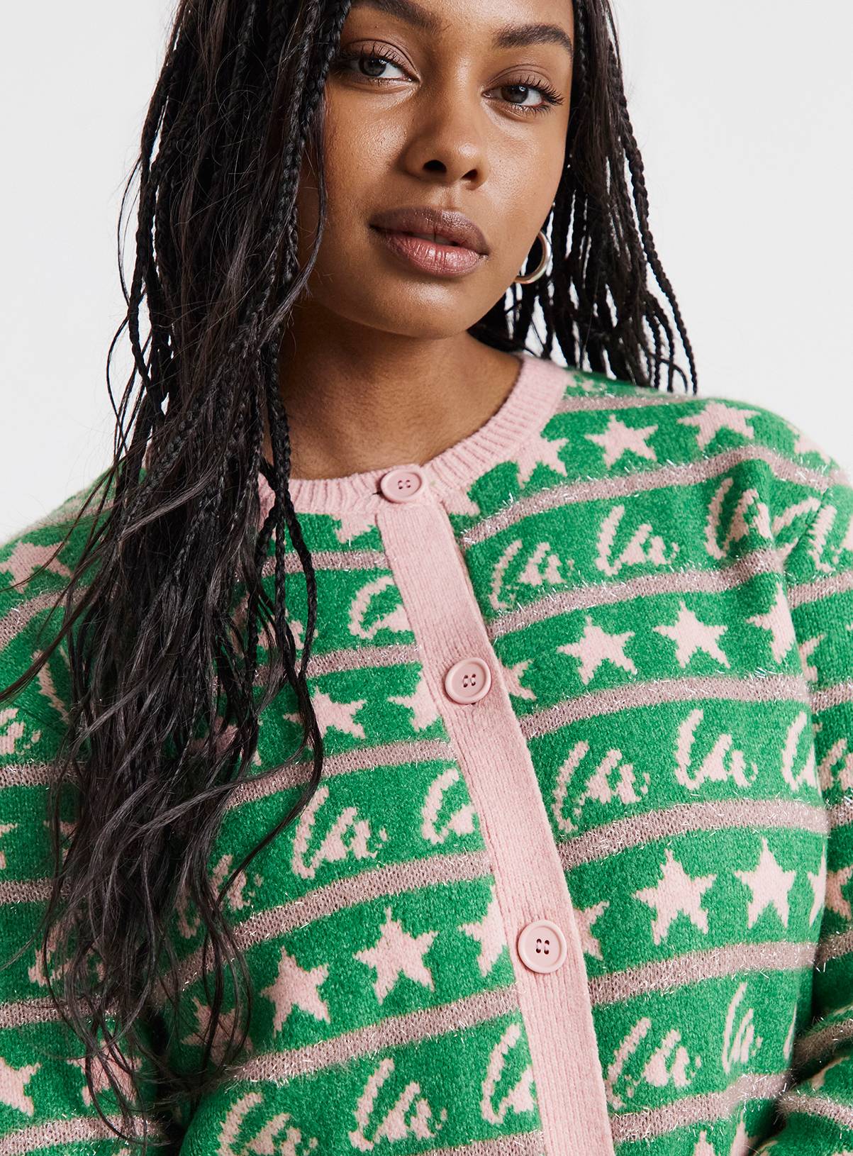 SIMPLY BE Fa La La La Christmas Cardigan 32-34 - Image 1